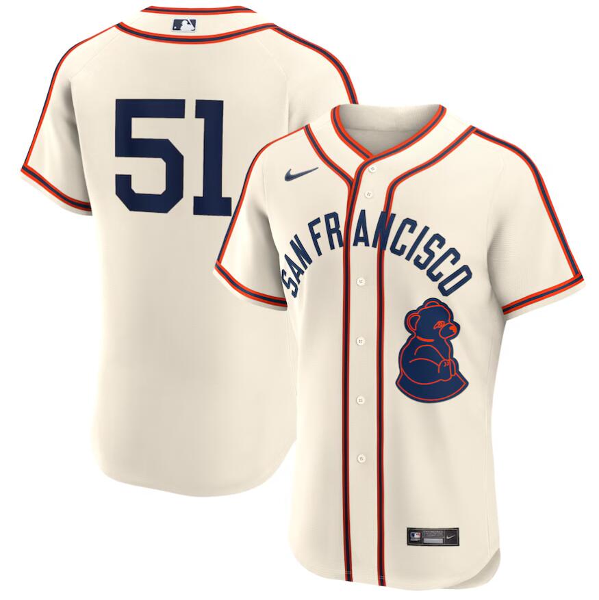 Men San Francisco Giants #51 Jung Hoo Lee Nike Cream 2024 Rickwood Classic Authentic Player Jersey->san francisco giants->MLB Jersey